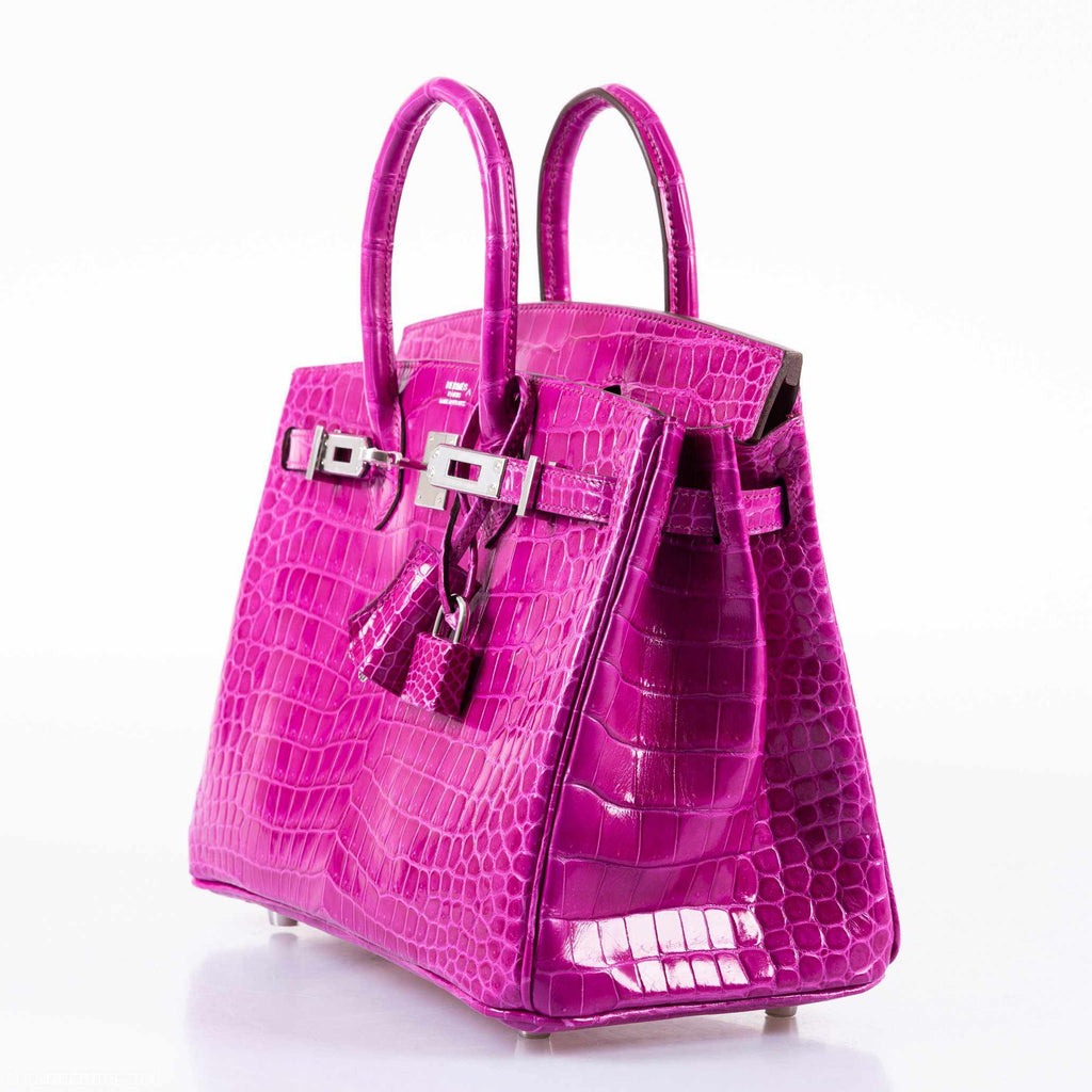 HermÃƒÆ’Ã‚Â¨s Birkin 25 Rose Scheherazade Porosus Crocodile Palladium Hardware