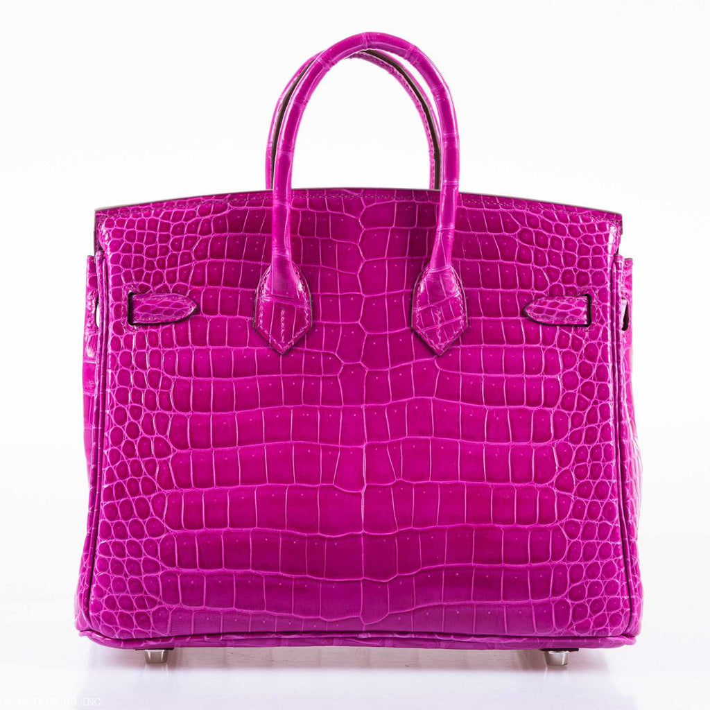 HermÃƒÆ’Ã‚Â¨s Birkin 25 Rose Scheherazade Porosus Crocodile Palladium Hardware