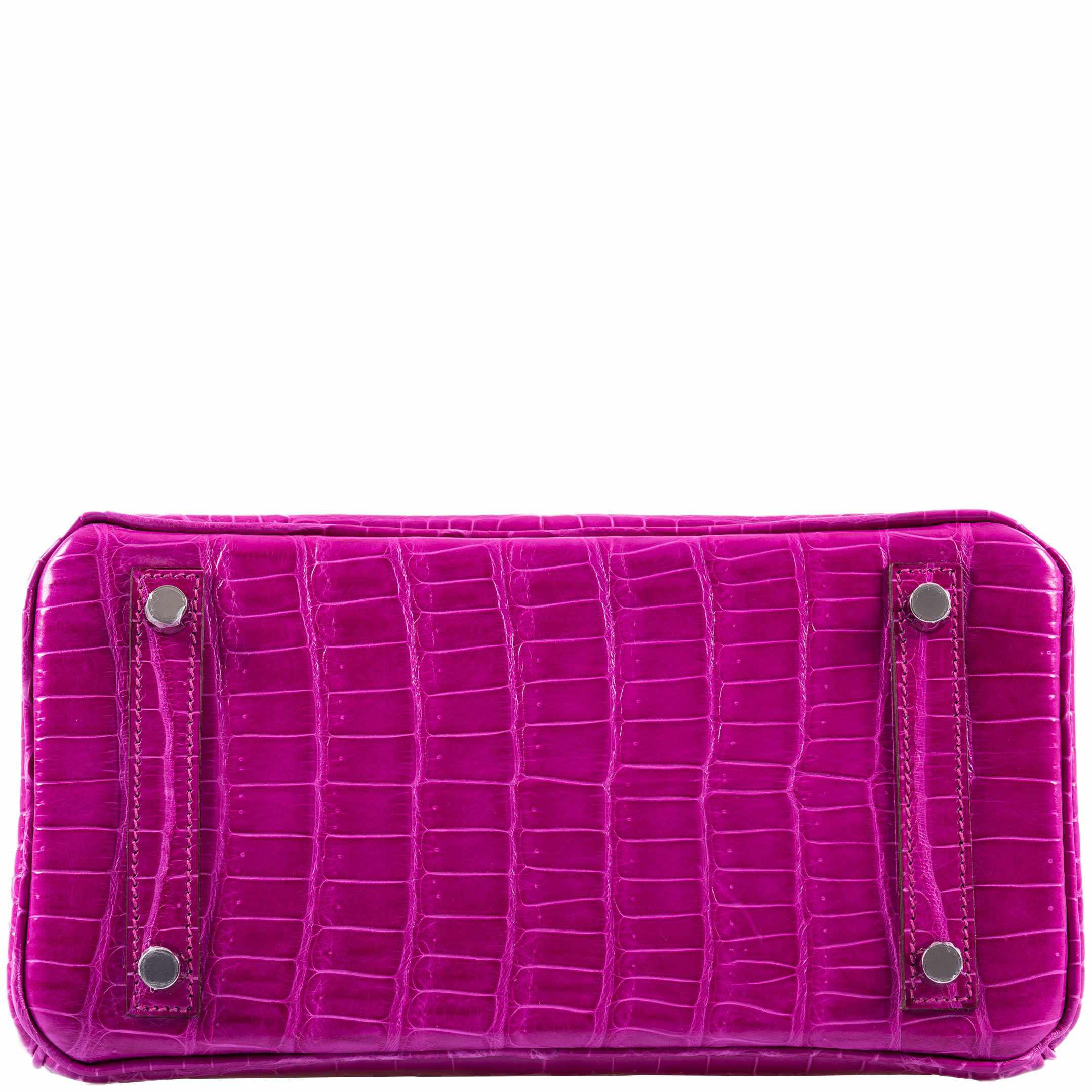 HermÃƒÆ’Ã‚Â¨s Birkin 25 Rose Scheherazade Porosus Crocodile Palladium Hardware