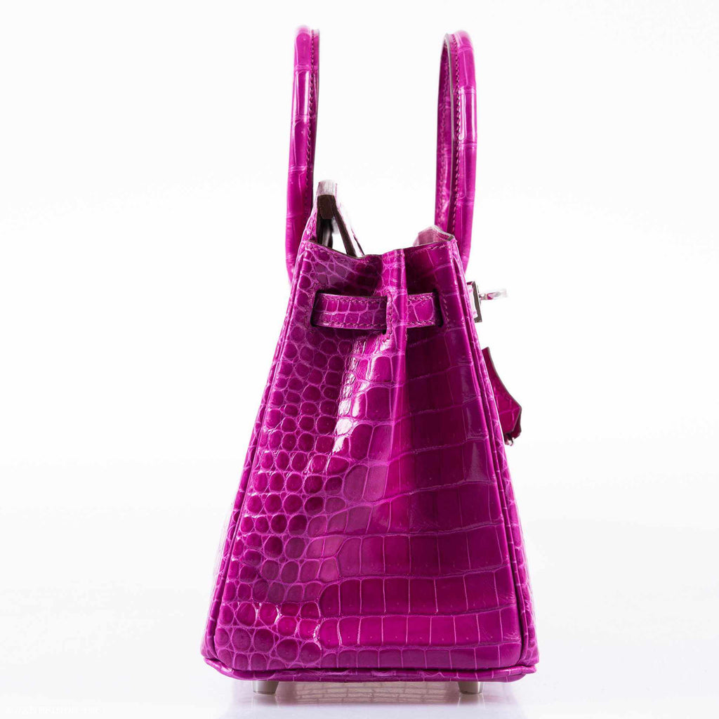 HermÃƒÆ’Ã‚Â¨s Birkin 25 Rose Scheherazade Porosus Crocodile Palladium Hardware