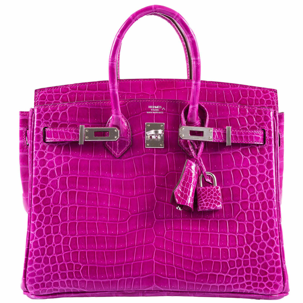 HermÃƒÆ’Ã‚Â¨s Birkin 25 Rose Scheherazade Porosus Crocodile Palladium Hardware
