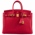 HermÃƒÆ’Ã‚Â¨s Birkin 25 Rouge Vif Togo Gold Hardware