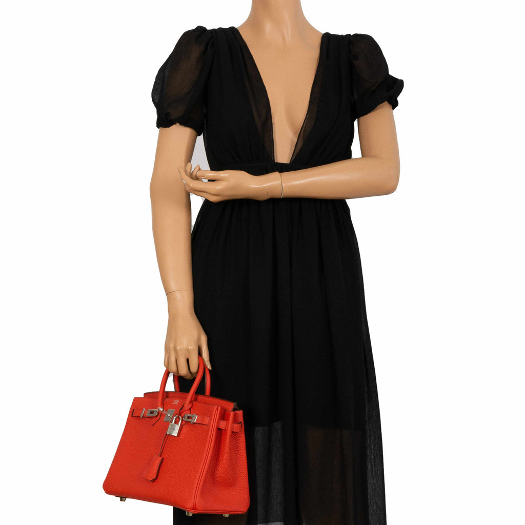 HermÃƒÆ’Ã‚Â¨s Birkin 25 Rouge de Coeur Togo Palladium Hardware