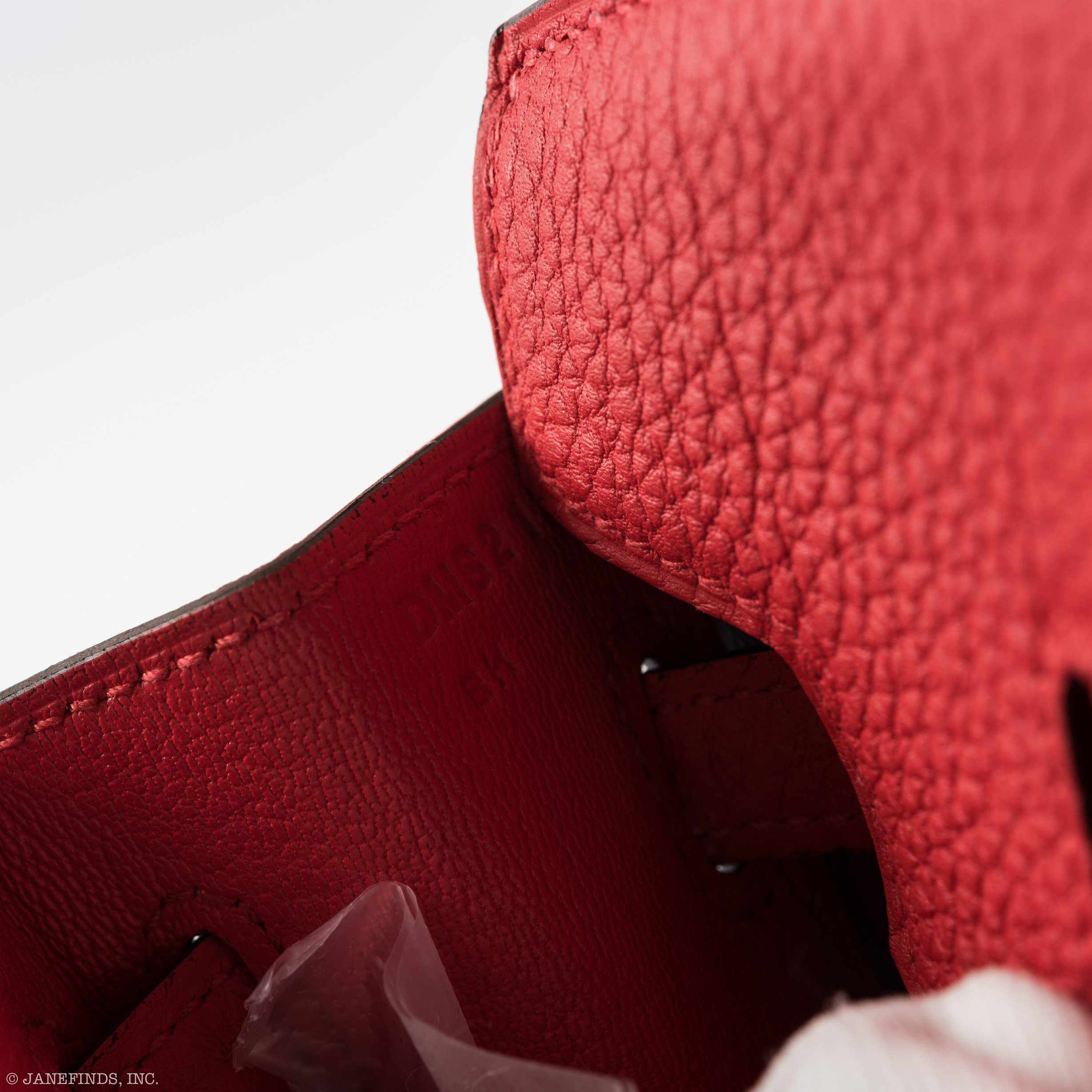 HermÃƒÆ’Ã‚Â¨s Birkin 25 Rouge de Coeur Togo Palladium Hardware