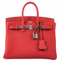 HermÃƒÆ’Ã‚Â¨s Birkin 25 Rouge de Coeur Togo Palladium Hardware