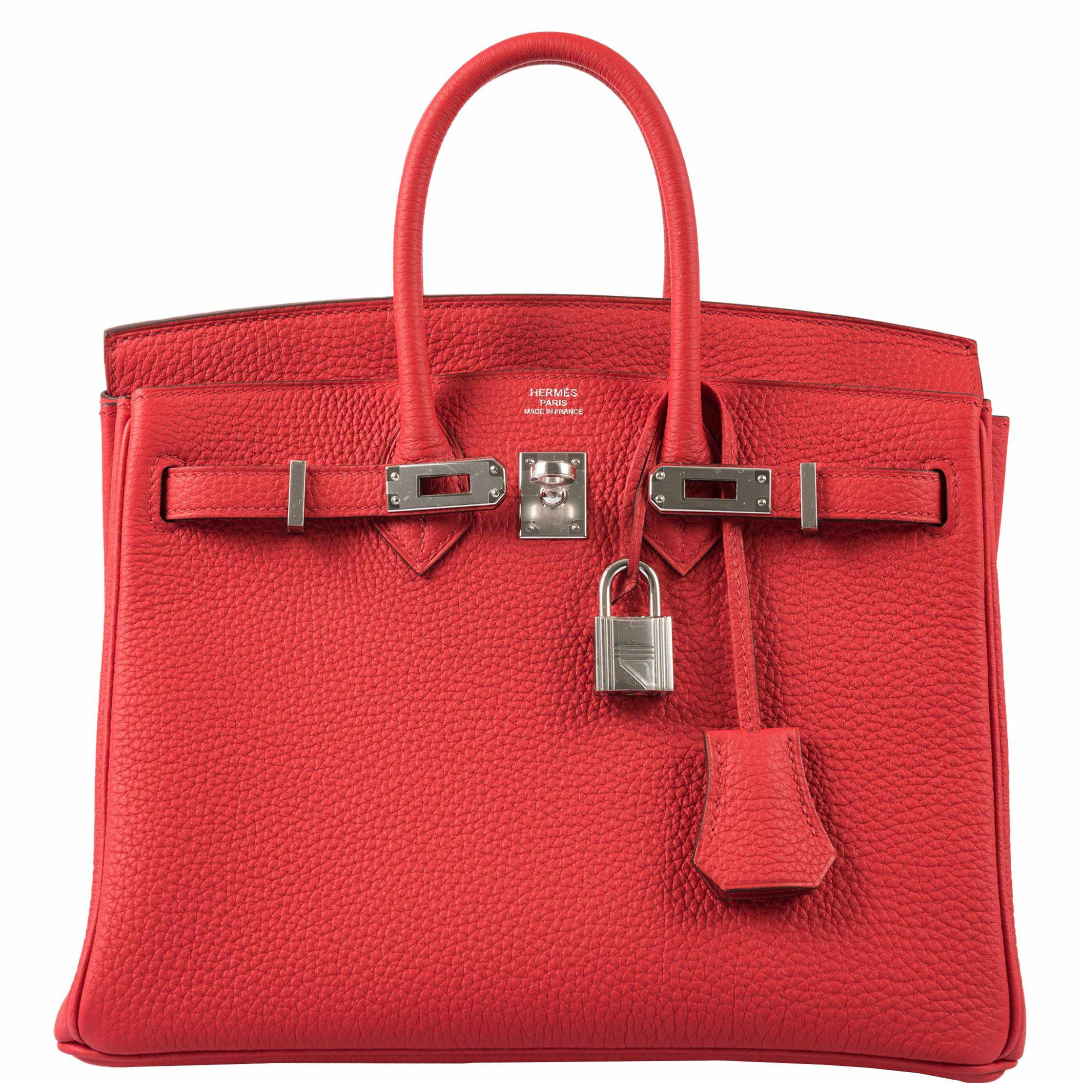HermÃƒÆ’Ã‚Â¨s Birkin 25 Rouge de Coeur Togo Palladium Hardware
