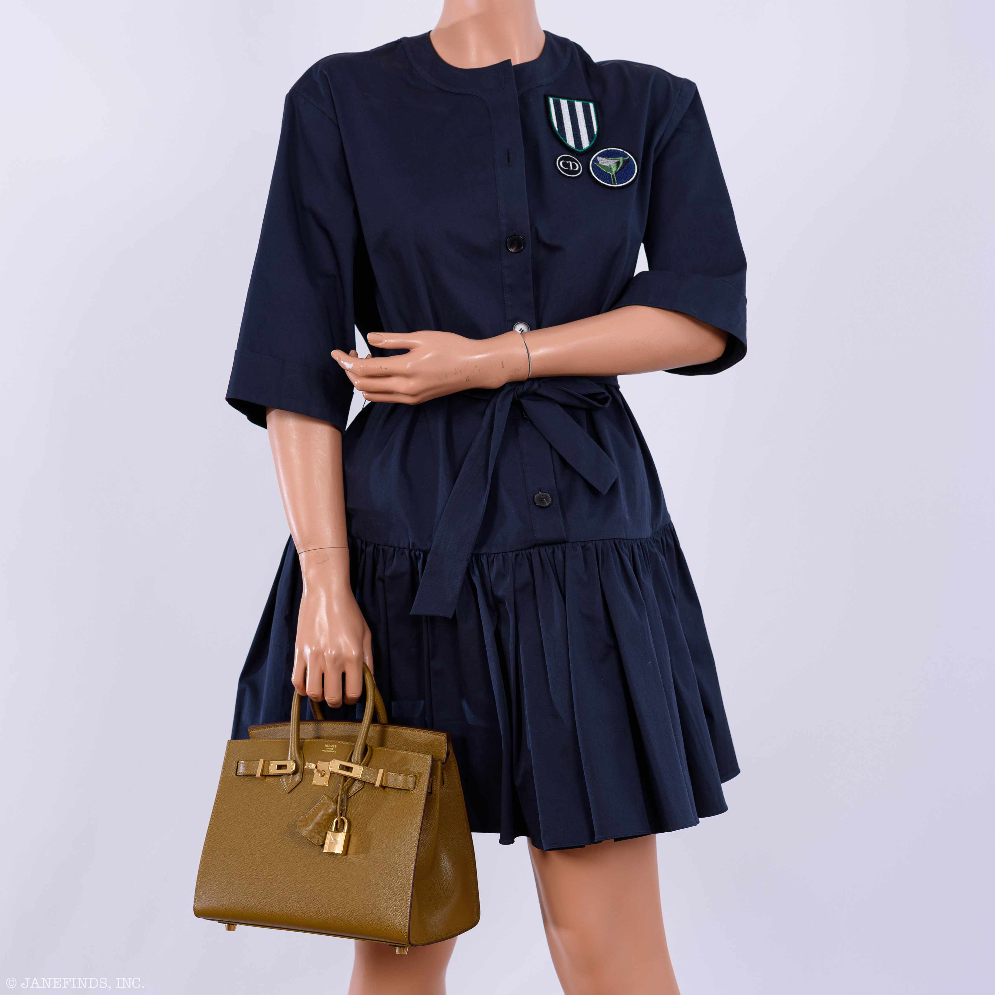 HermÃƒÆ’Ã‚Â¨s Birkin 25 Sellier Bronze Dore Madame Grain Gold Hardware