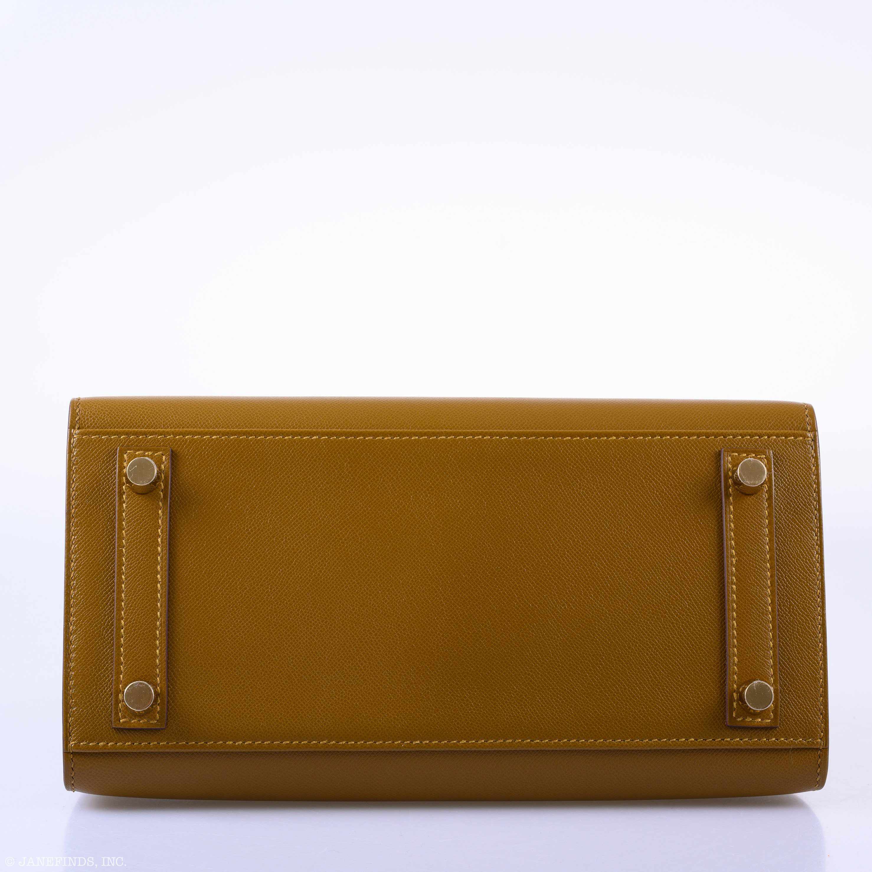 HermÃƒÆ’Ã‚Â¨s Birkin 25 Sellier Bronze Dore Madame Grain Gold Hardware