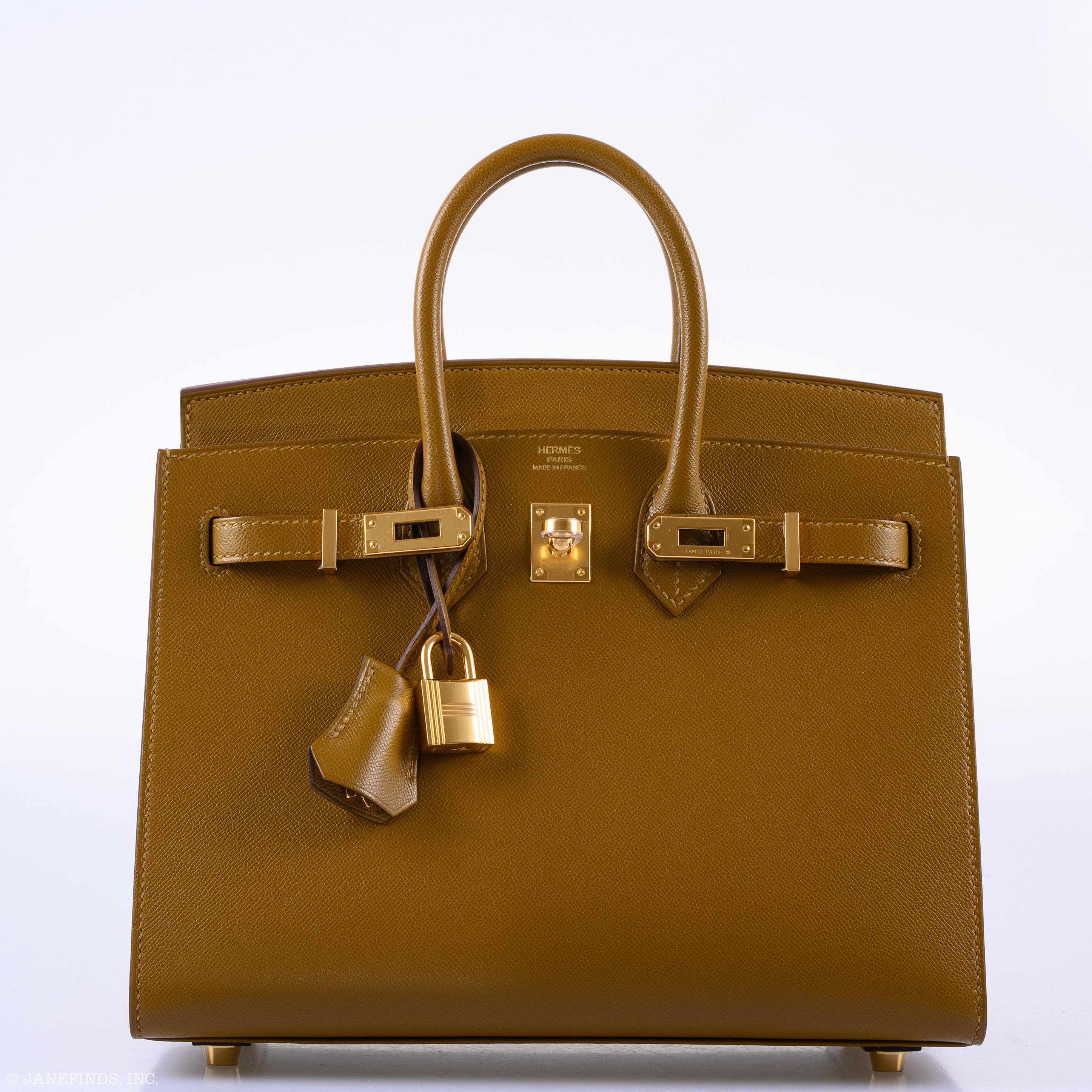 HermÃƒÆ’Ã‚Â¨s Birkin 25 Sellier Bronze Dore Madame Grain Gold Hardware