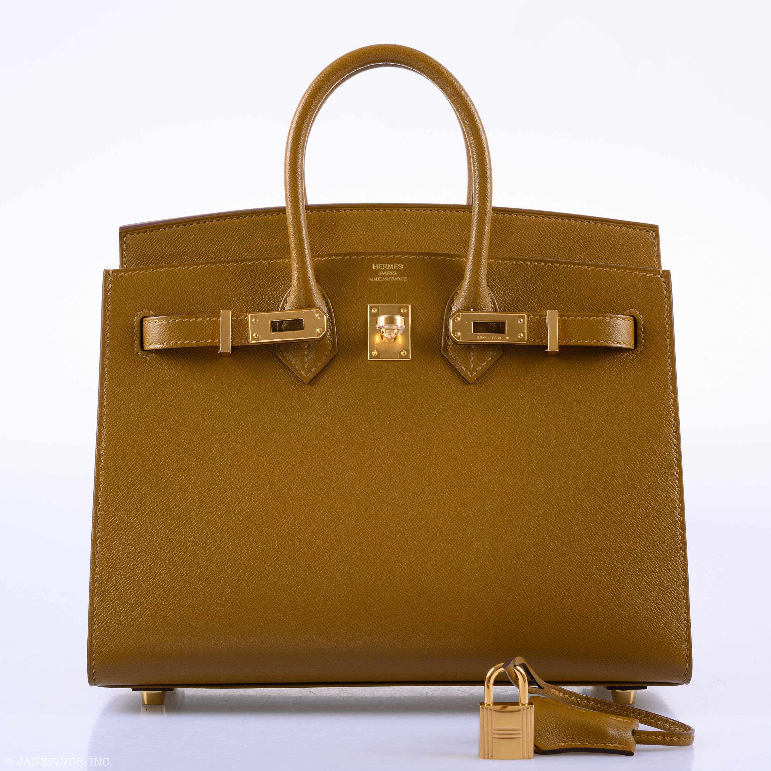 HermÃƒÆ’Ã‚Â¨s Birkin 25 Sellier Bronze Dore Madame Grain Gold Hardware