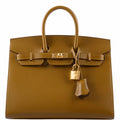 HermÃƒÆ’Ã‚Â¨s Birkin 25 Sellier Bronze Dore Madame Grain Gold Hardware