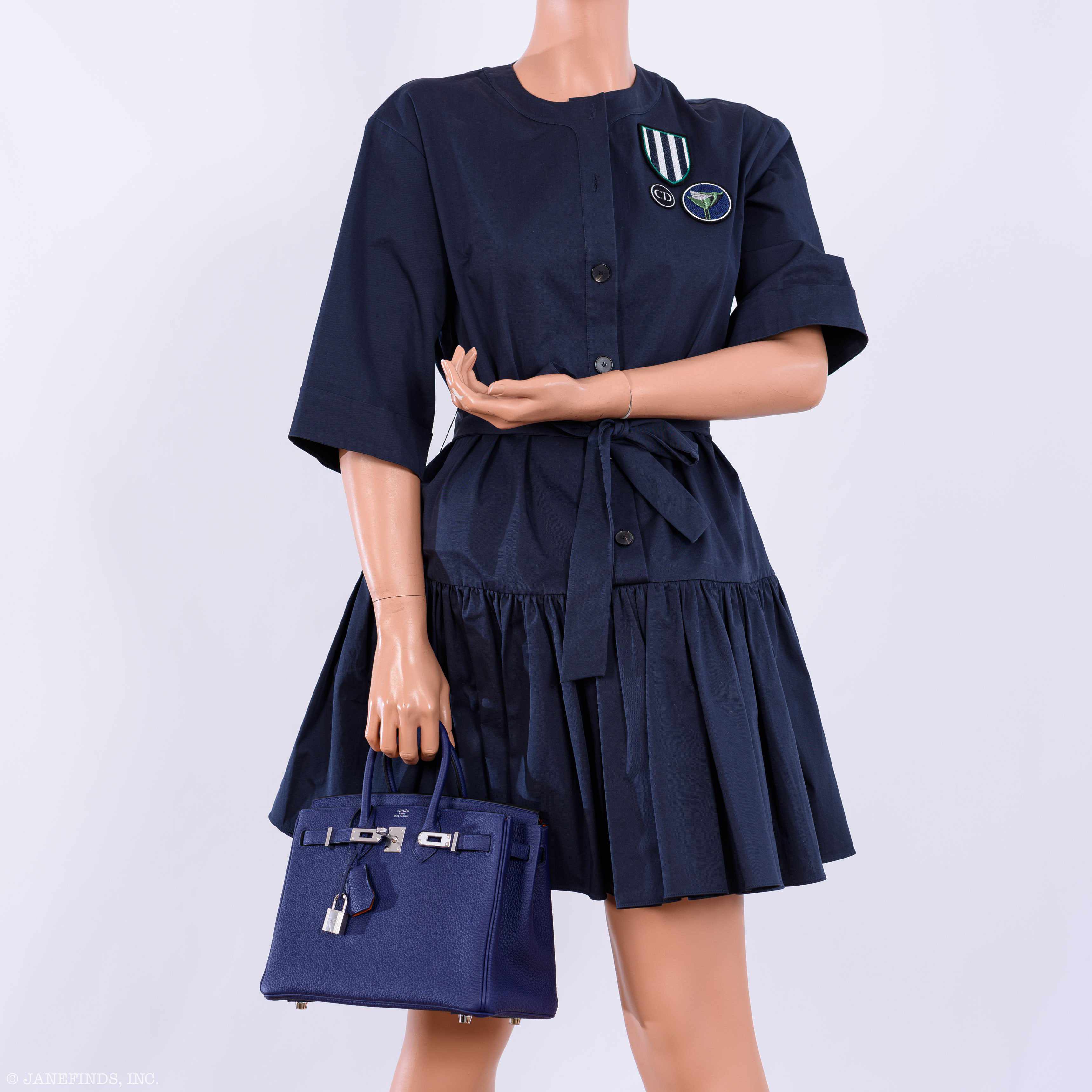 HermÃƒÆ’Ã‚Â¨s Birkin 25 Verso Blue Encre & Orange Togo Palladium Hardware - 2020, Y