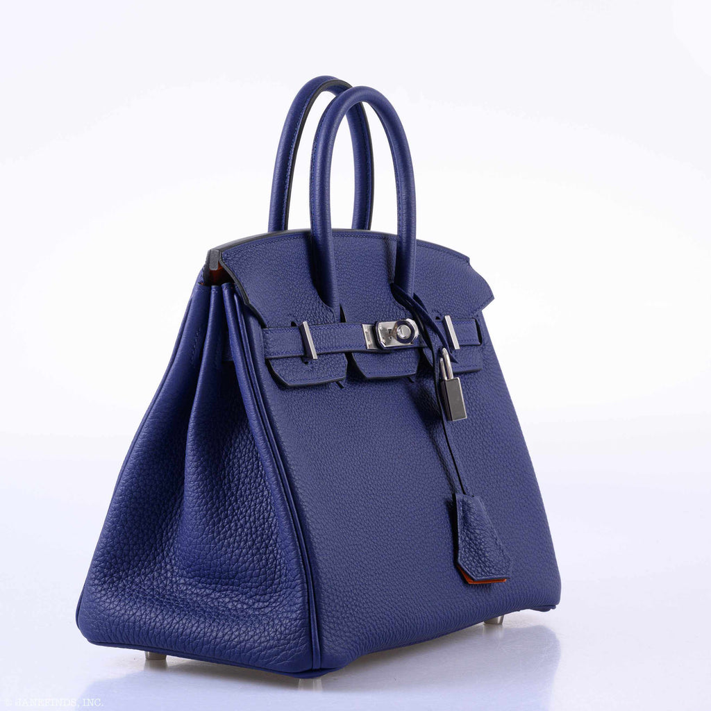 HermÃƒÆ’Ã‚Â¨s Birkin 25 Verso Blue Encre & Orange Togo Palladium Hardware - 2020, Y