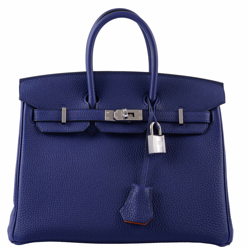 HermÃƒÆ’Ã‚Â¨s Birkin 25 Verso Blue Encre & Orange Togo Palladium Hardware - 2020, Y