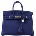HermÃƒÆ’Ã‚Â¨s Birkin 25 Verso Blue Encre & Orange Togo Palladium Hardware - 2020, Y