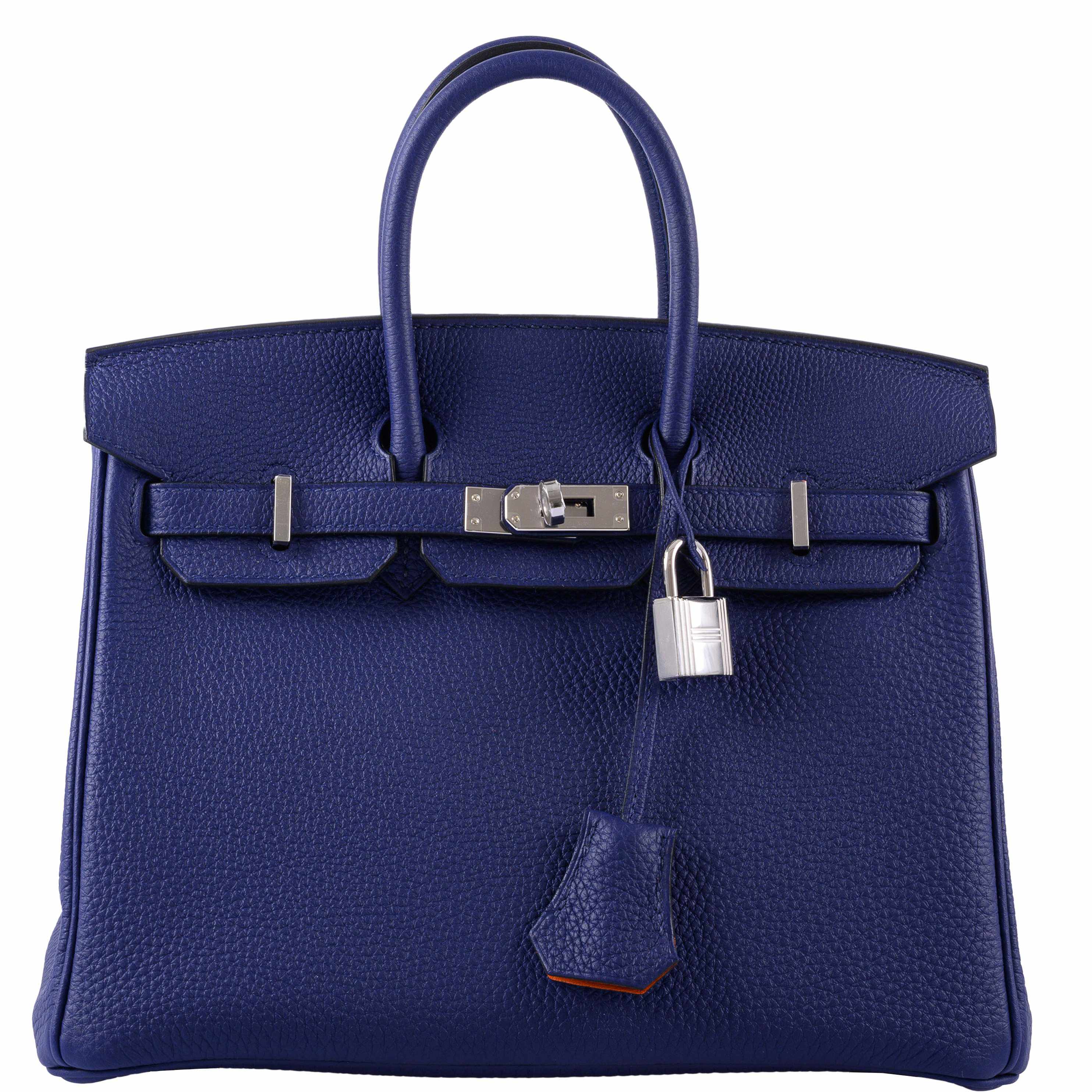 HermÃƒÆ’Ã‚Â¨s Birkin 25 Verso Blue Encre & Orange Togo Palladium Hardware - 2020, Y