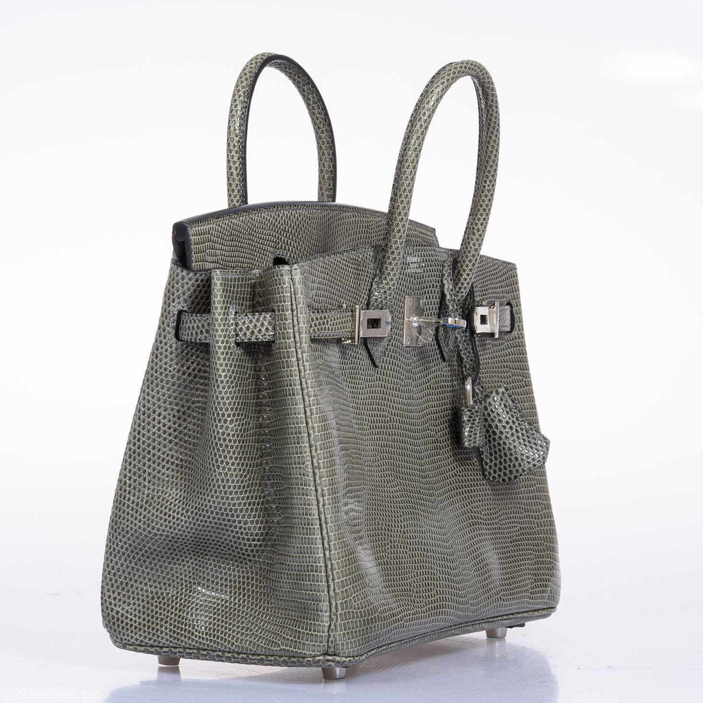 HermÃƒÆ’Ã‚Â¨s Birkin 25 Vert De Gris Salvator Lizard Palladium Hardware - Rare