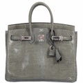 HermÃƒÆ’Ã‚Â¨s Birkin 25 Vert De Gris Salvator Lizard Palladium Hardware - Rare