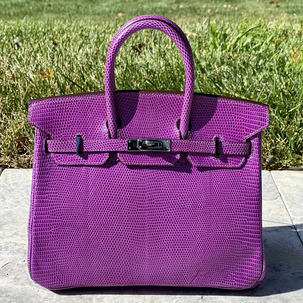 HermÃƒÆ’Ã‚Â¨s Birkin 25 Violet Lizard Ruthenium Hardware - 2006
