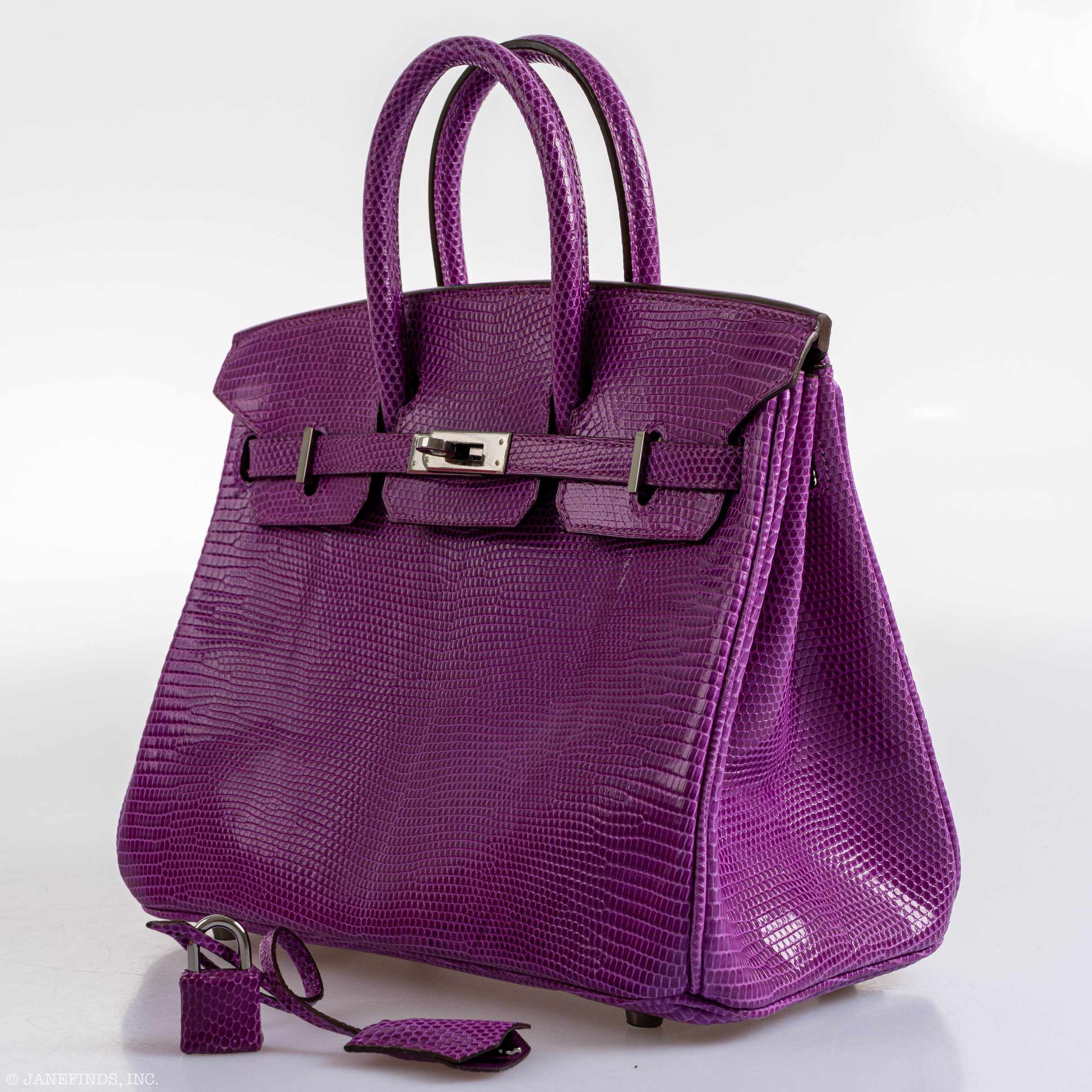 HermÃƒÆ’Ã‚Â¨s Birkin 25 Violet Lizard Ruthenium Hardware - 2006