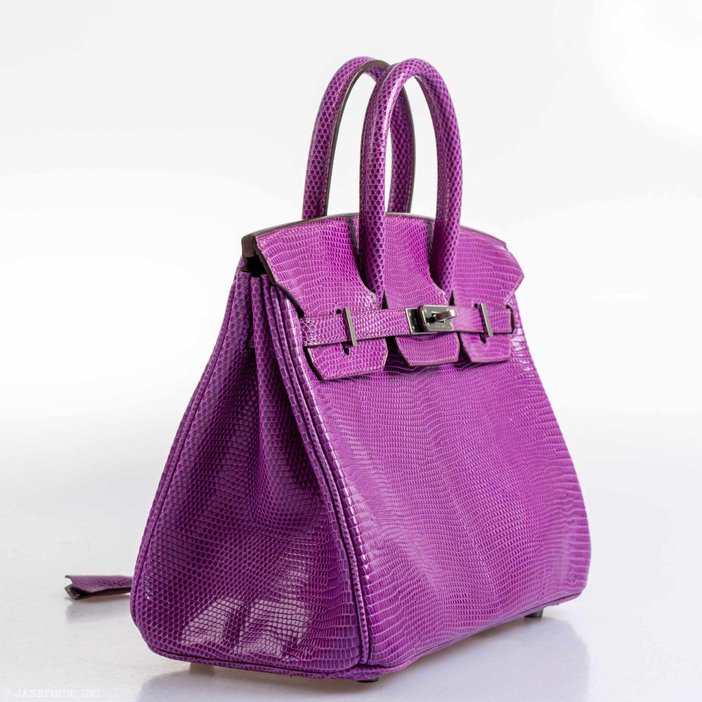 HermÃƒÆ’Ã‚Â¨s Birkin 25 Violet Lizard Ruthenium Hardware - 2006