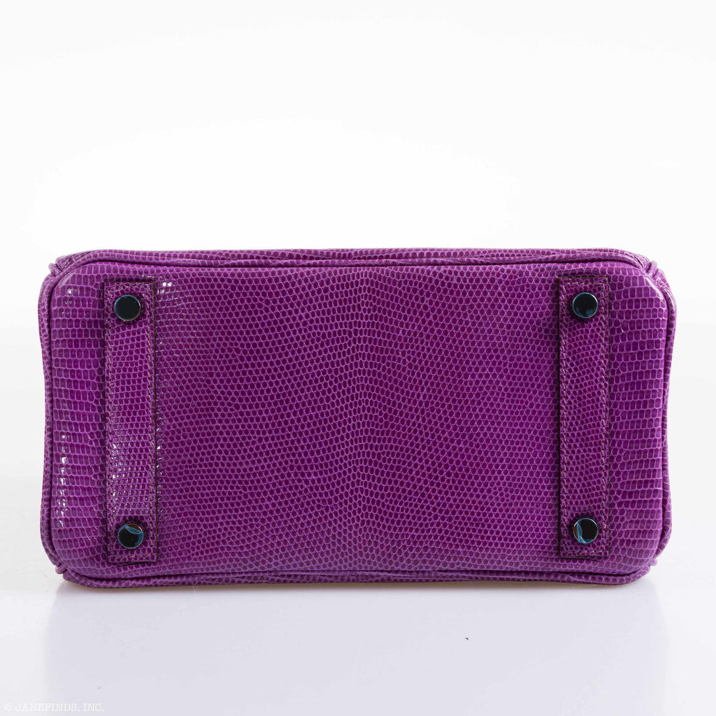 HermÃƒÆ’Ã‚Â¨s Birkin 25 Violet Lizard Ruthenium Hardware - 2006