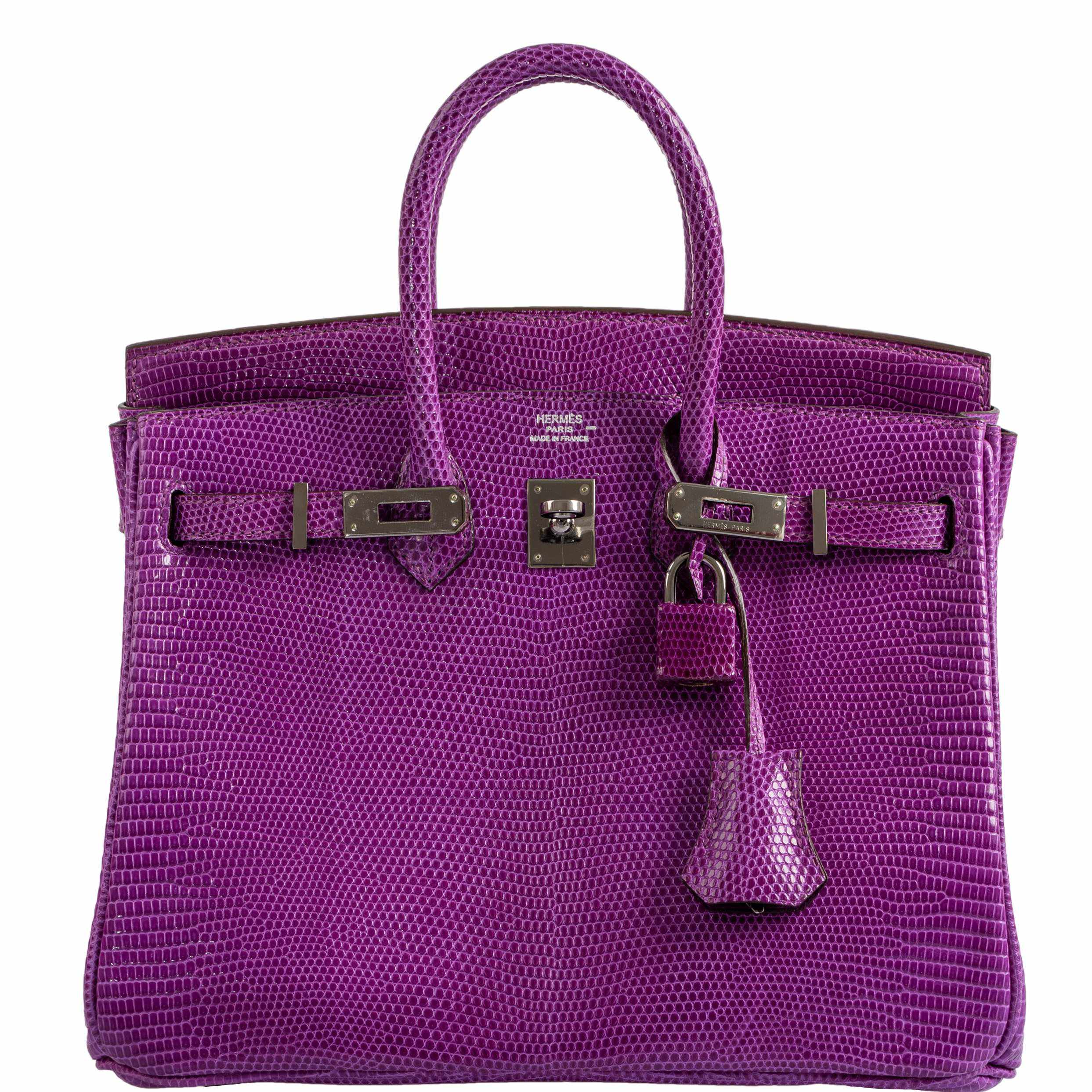 HermÃƒÆ’Ã‚Â¨s Birkin 25 Violet Lizard Ruthenium Hardware - 2006