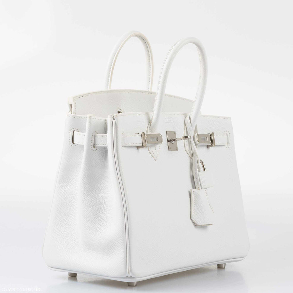 HermÃƒÆ’Ã‚Â¨s Birkin 25 White Epsom Palladium Hardware