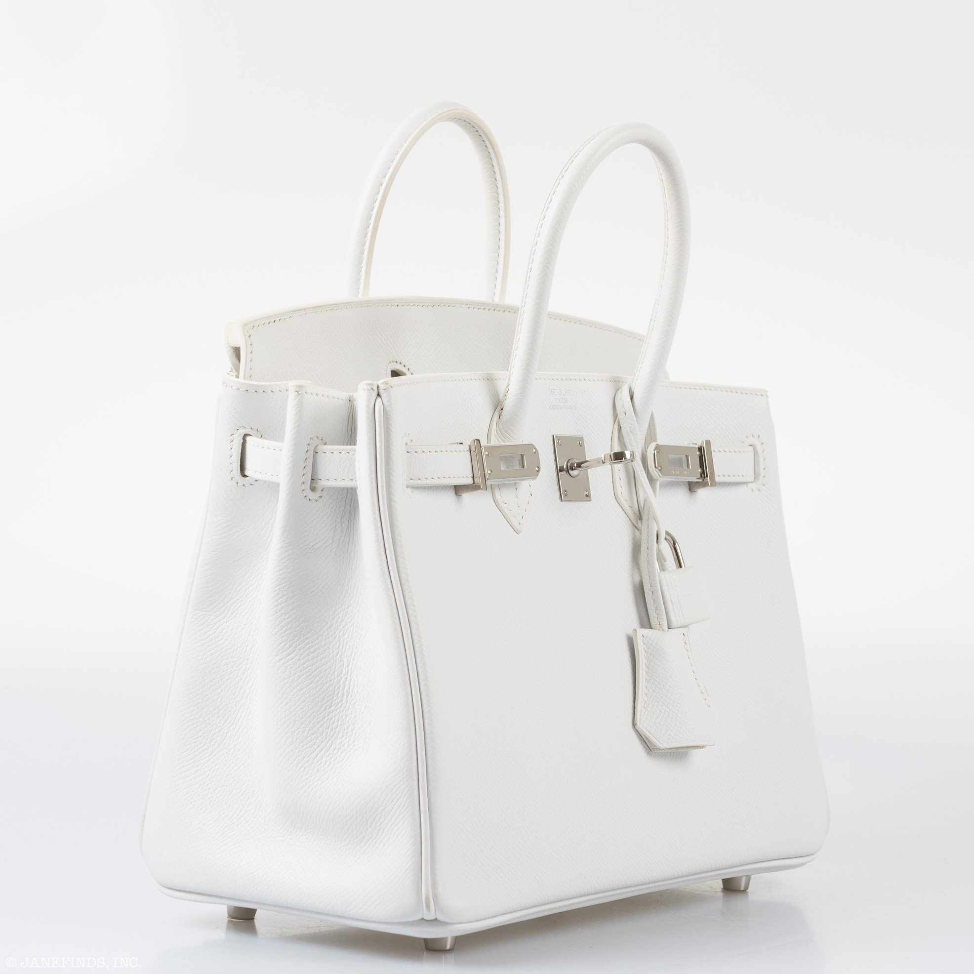 HermÃƒÆ’Ã‚Â¨s Birkin 25 White Epsom Palladium Hardware