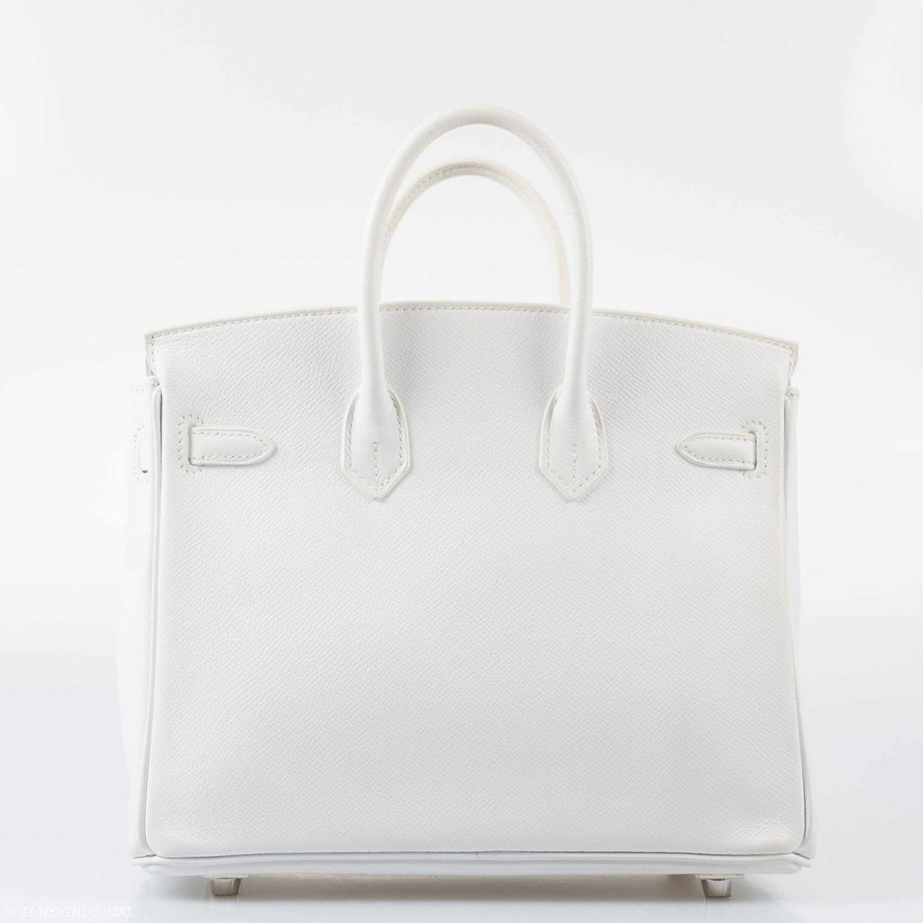 HermÃƒÆ’Ã‚Â¨s Birkin 25 White Epsom Palladium Hardware
