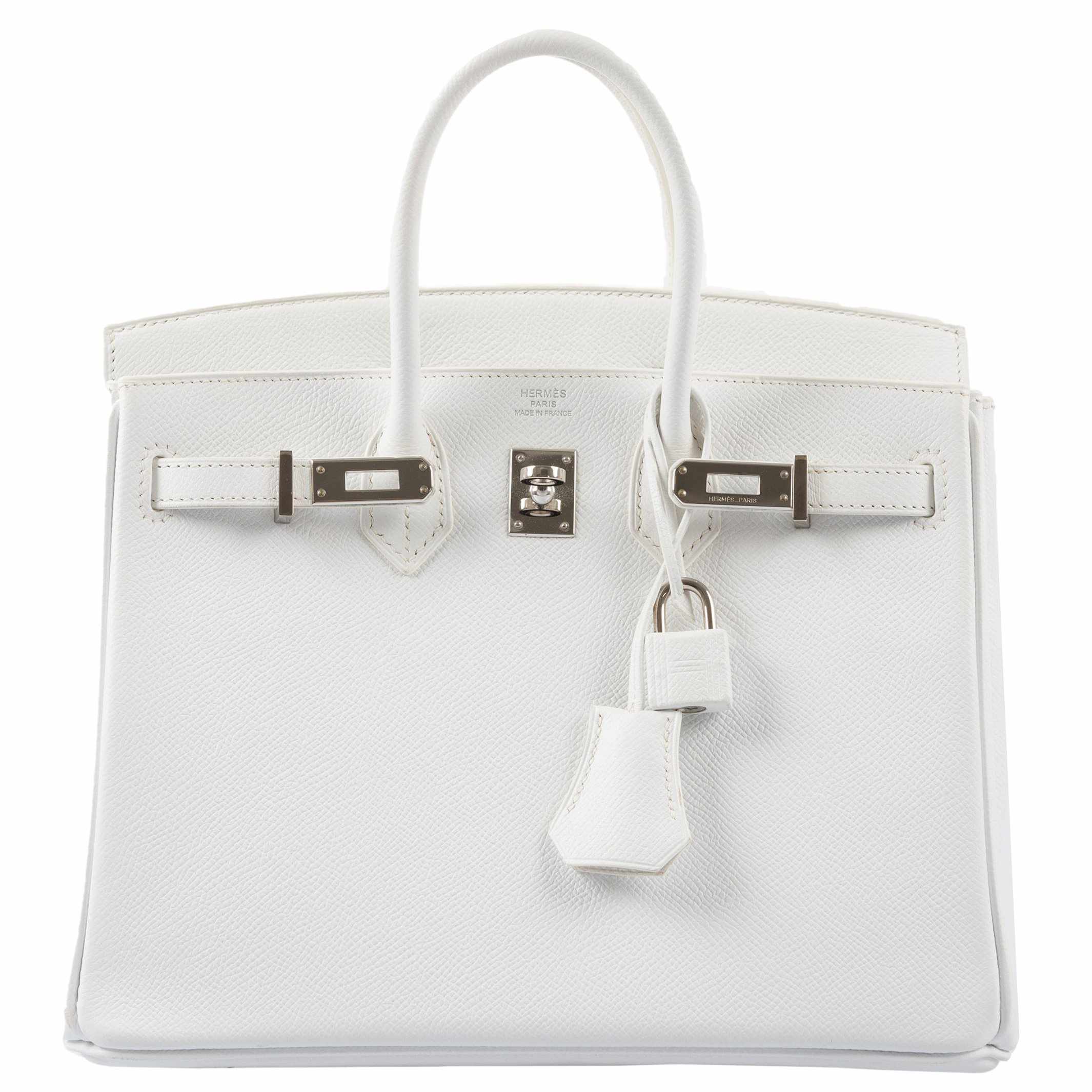 HermÃƒÆ’Ã‚Â¨s Birkin 25 White Epsom Palladium Hardware