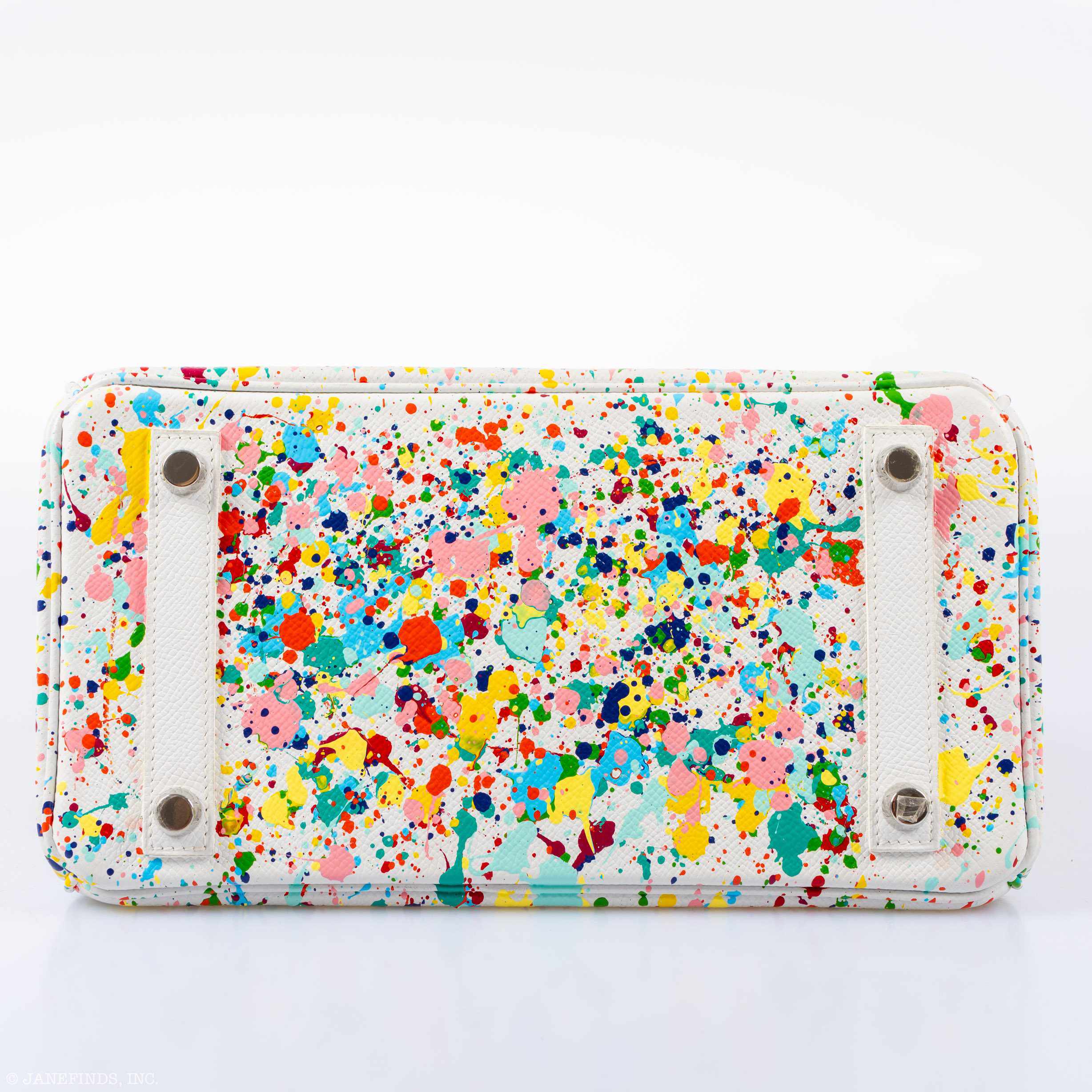 HermÃƒÆ’Ã‚Â¨s Birkin 25 White Epsom ÃƒÂ¢Ã¢â€šÂ¬Ã…â€œRainbow FizzÃƒÂ¢Ã¢â€šÂ¬Ã‚Â Palladium Hardware * JaneFinds Custom Shop