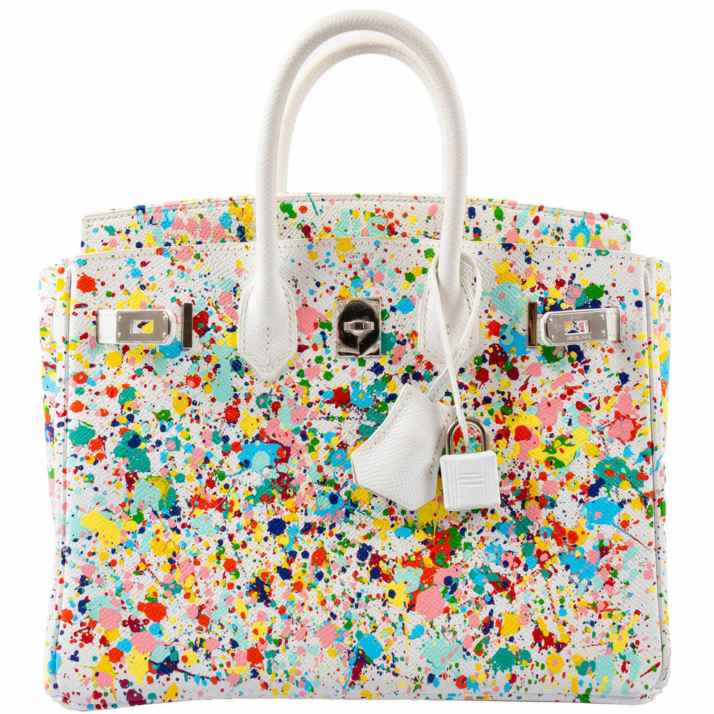 HermÃƒÆ’Ã‚Â¨s Birkin 25 White Epsom ÃƒÂ¢Ã¢â€šÂ¬Ã…â€œRainbow FizzÃƒÂ¢Ã¢â€šÂ¬Ã‚Â Palladium Hardware * JaneFinds Custom Shop