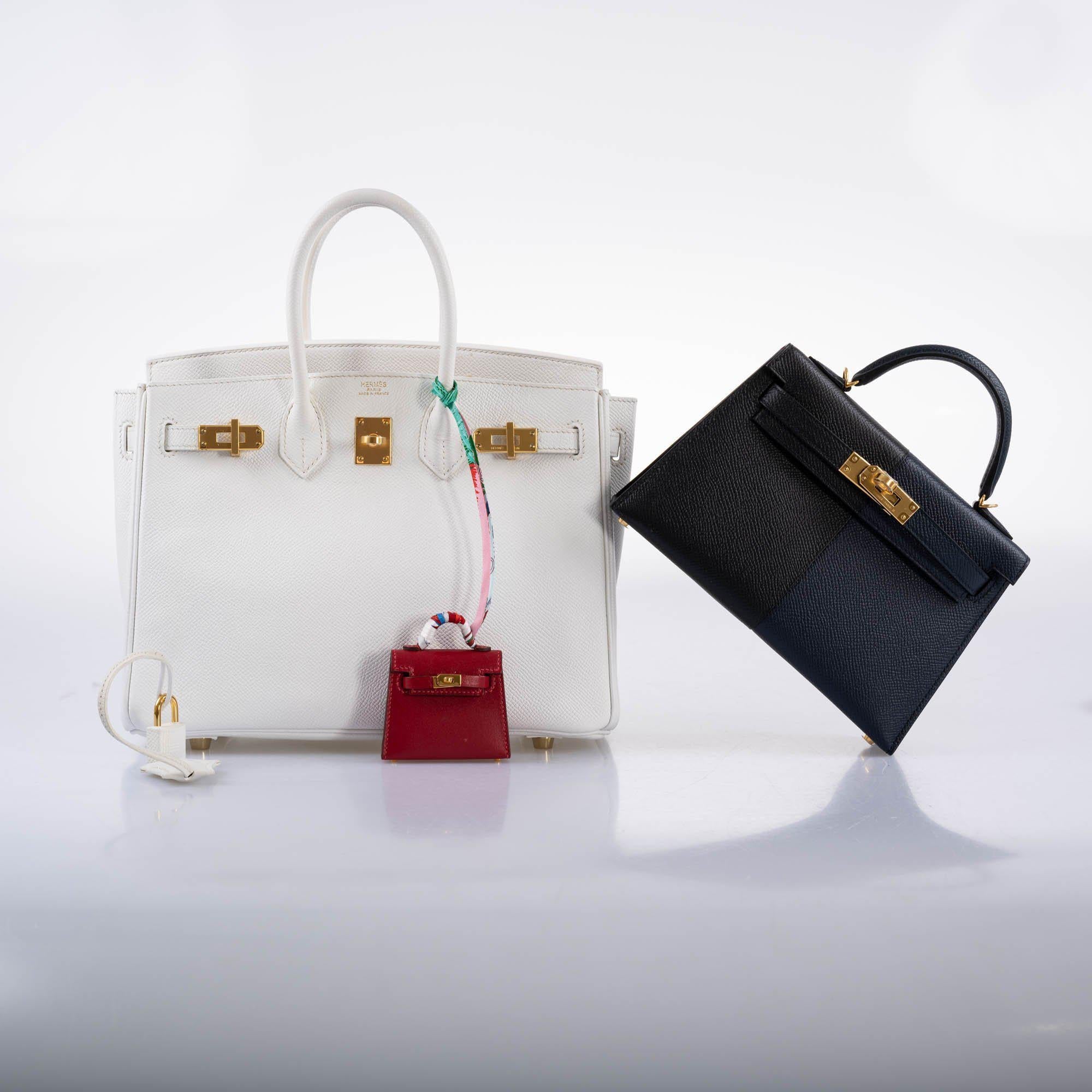 HermÃƒÆ’Ã‚Â¨s Birkin 25 White Epsom with Gold Hardware - 2013, Q Square