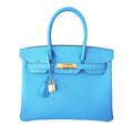 HermÃƒÆ’Ã‚Â¨s Birkin 30 Blue Paradise Epsom Bag GHW