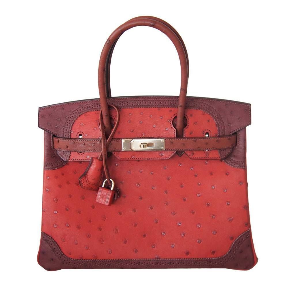 HermÃƒÆ’Ã‚Â¨s Birkin 30 Ghillies Bag Tri-Color Red - Limited Edition