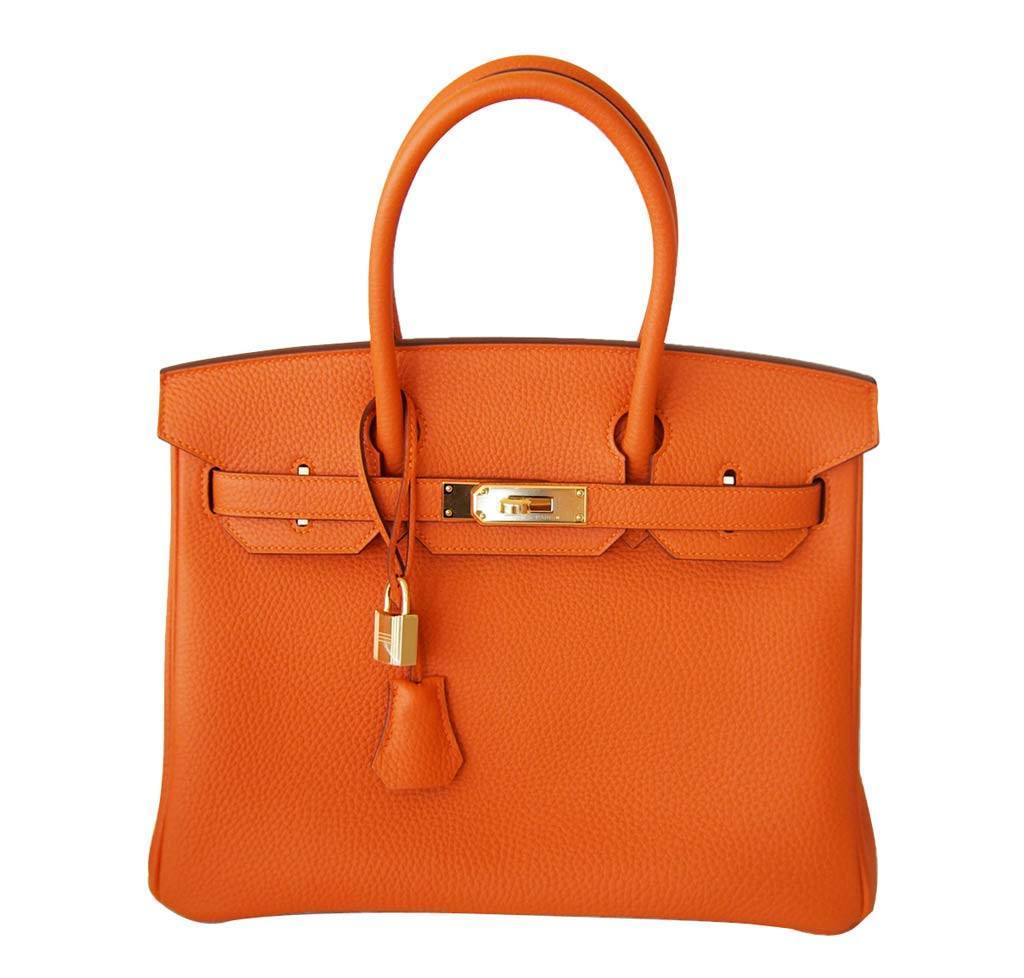 HermÃƒÆ’Ã‚Â¨s Birkin 30 Bag Orange Togo Leather