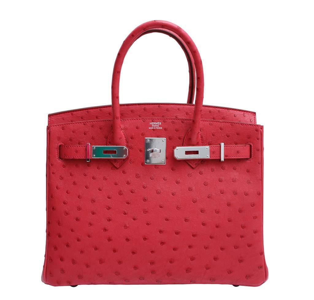 HermÃƒÆ’Ã‚Â¨s Birkin 30 Ostrich Bougainvillea Bag