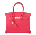 HermÃƒÆ’Ã‚Â¨s Birkin 30 Rouge Pivoine Clemence Bag
