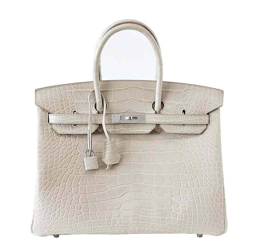HermÃƒÆ’Ã‚Â¨s Birkin 35 Alligator Beton Bag PHW