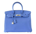 HermÃƒÆ’Ã‚Â¨s Birkin 35 Bleu Paradis Clemence Bag