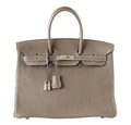 HermÃƒÆ’Ã‚Â¨s Birkin 35 Etoupe Clemence Bag PHW