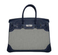 HermÃƒÆ’Ã‚Â¨s Birkin Ghillies 35 Bag Blue Toile