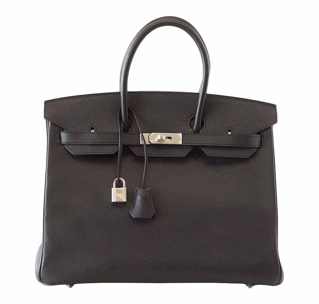 HermÃƒÆ’Ã‚Â¨s Birkin 35 Jet Black Bag PHW