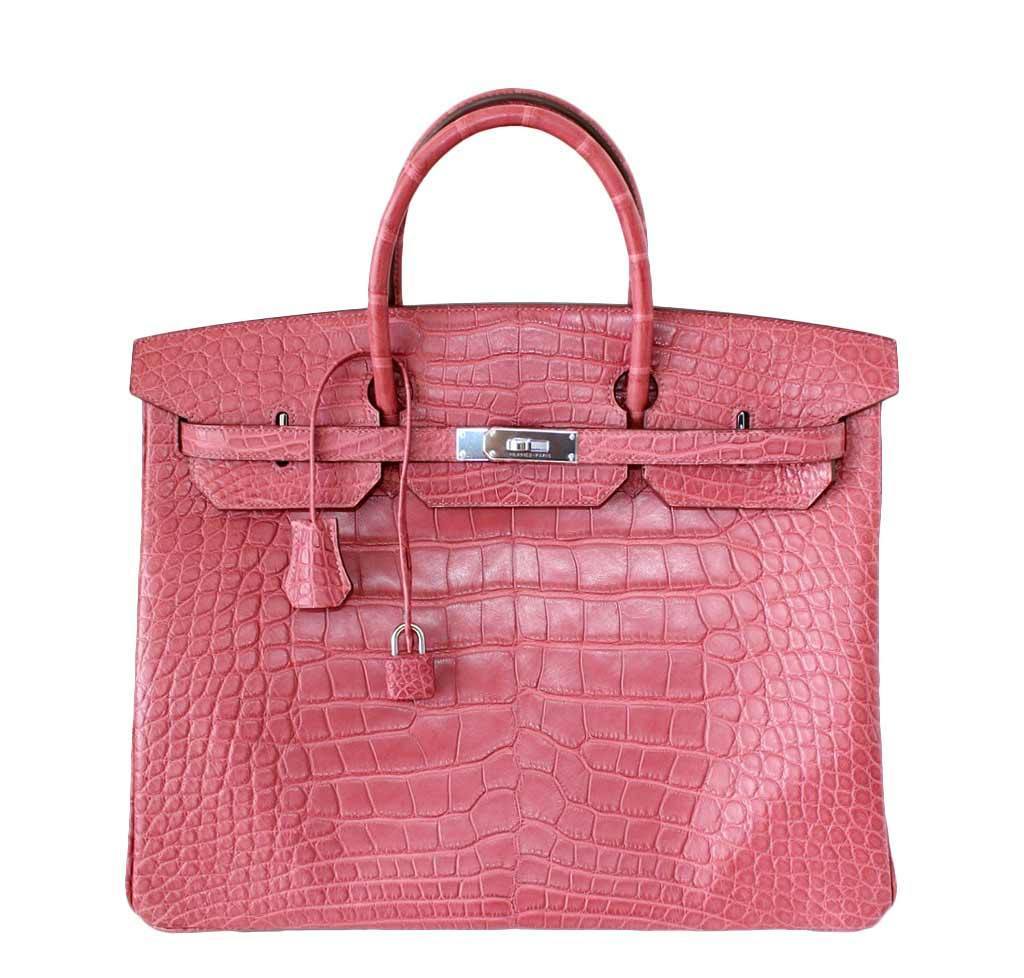 HermÃƒÆ’Ã‚Â¨s Birkin 40 Boise de Rose Alligator Bag
