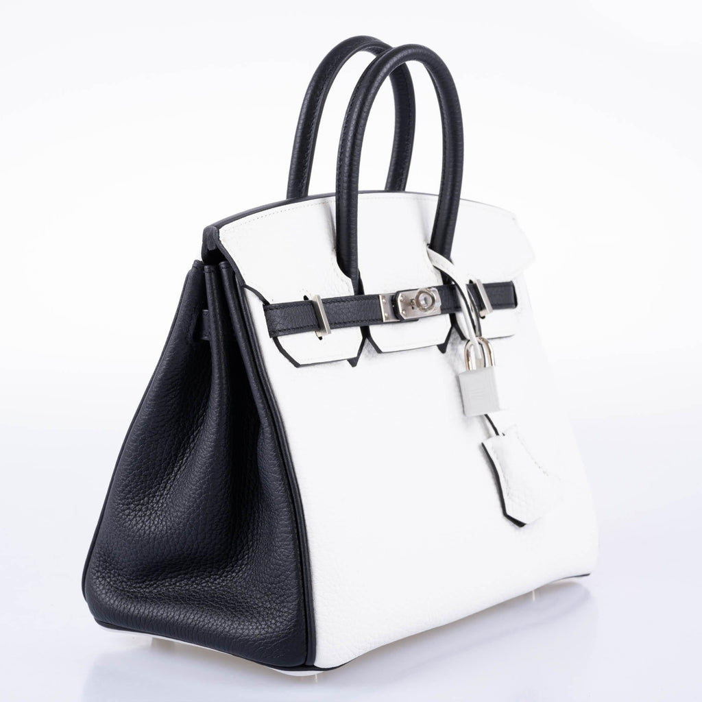 HermÃƒÆ’Ã‚Â¨s HSS Birkin 25 Black and White Togo with Palladium Hardware - 2018, C
