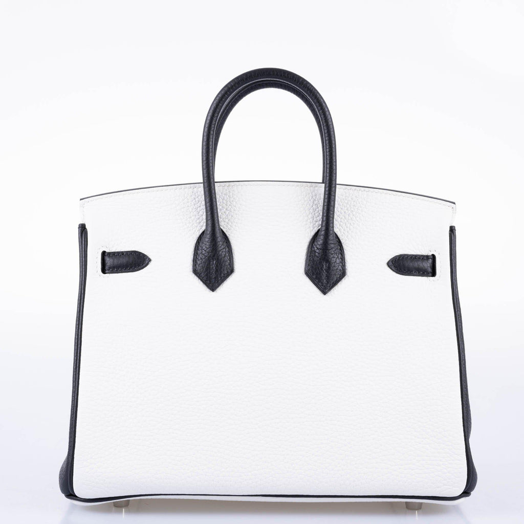 HermÃƒÆ’Ã‚Â¨s HSS Birkin 25 Black and White Togo with Palladium Hardware - 2018, C