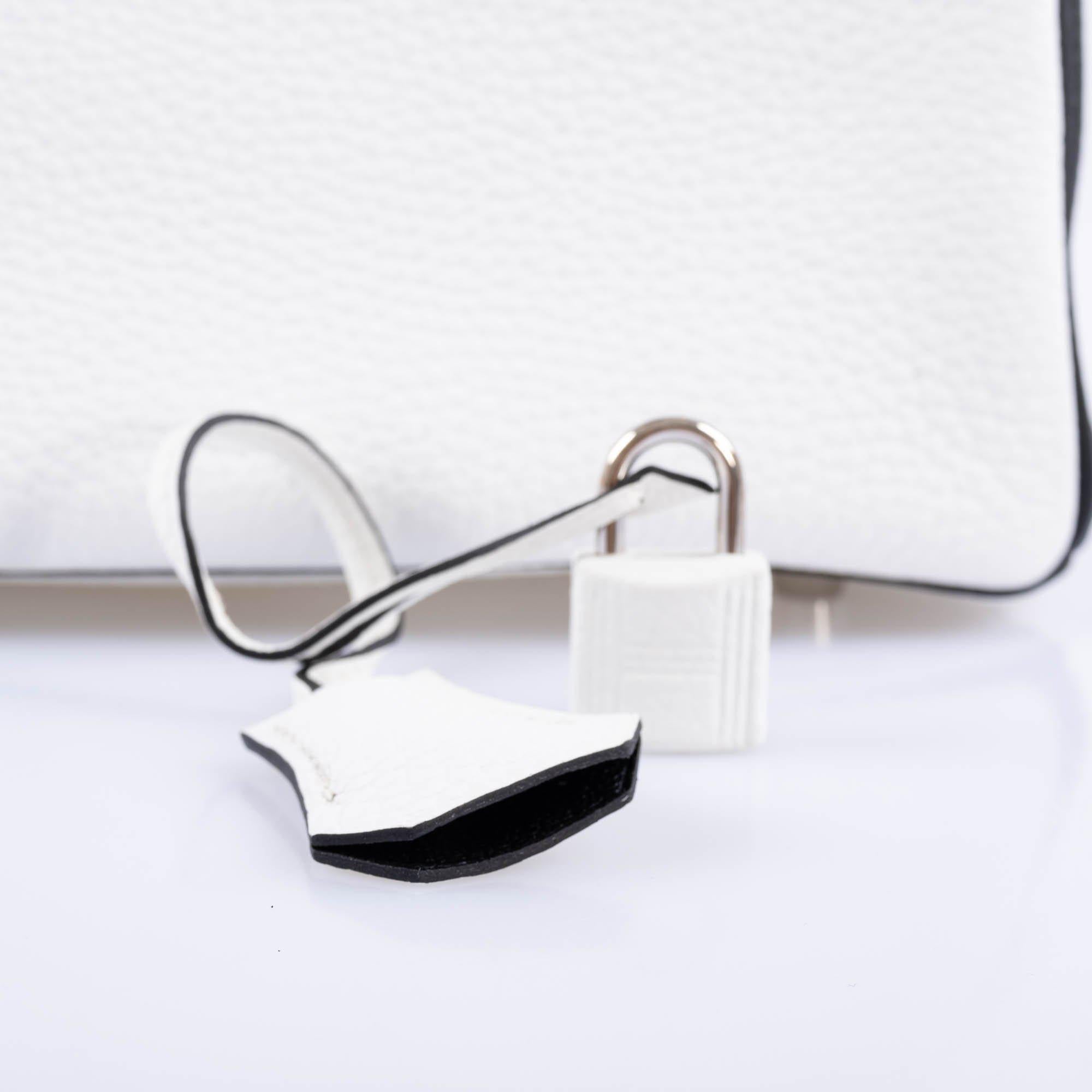 HermÃƒÆ’Ã‚Â¨s HSS Birkin 25 Black and White Togo with Palladium Hardware - 2018, C