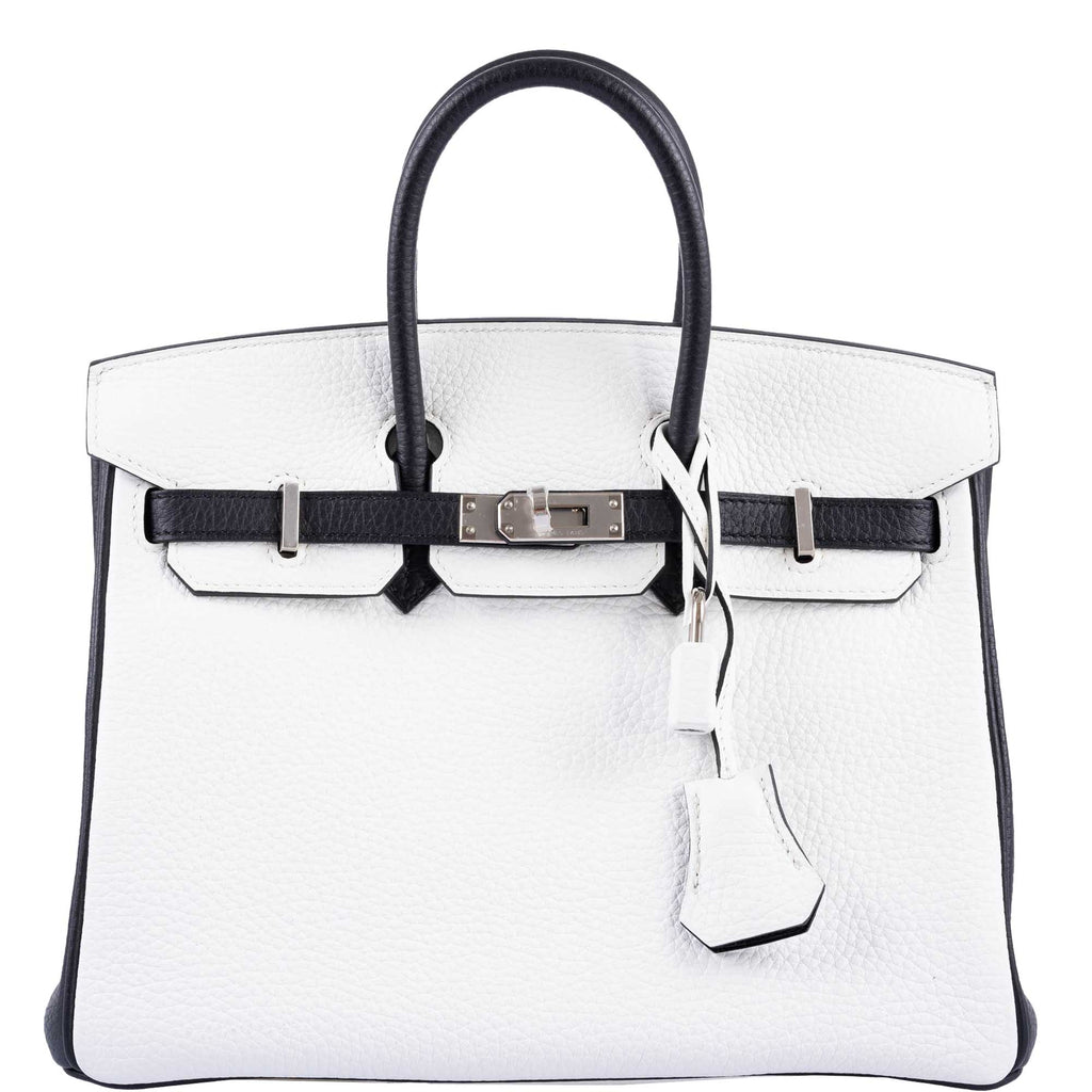 HermÃƒÆ’Ã‚Â¨s HSS Birkin 25 Black and White Togo with Palladium Hardware - 2018, C