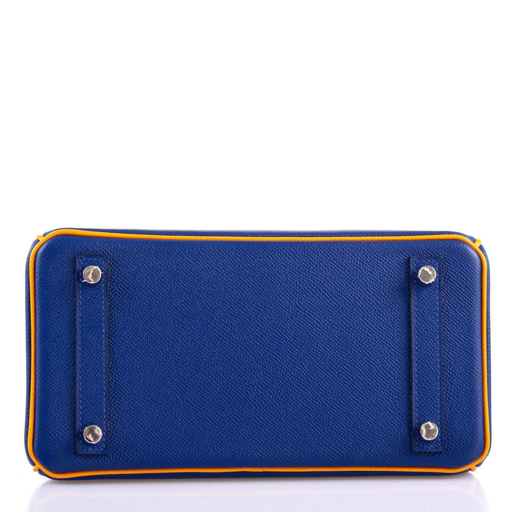 Hermes HSS Birkin 25 Jaune DÃƒÂ¢Ã¢â€šÂ¬Ã¢â€žÂ¢Or & Blue Electric Epsom Brushed Palladium Hardware - 2018, C